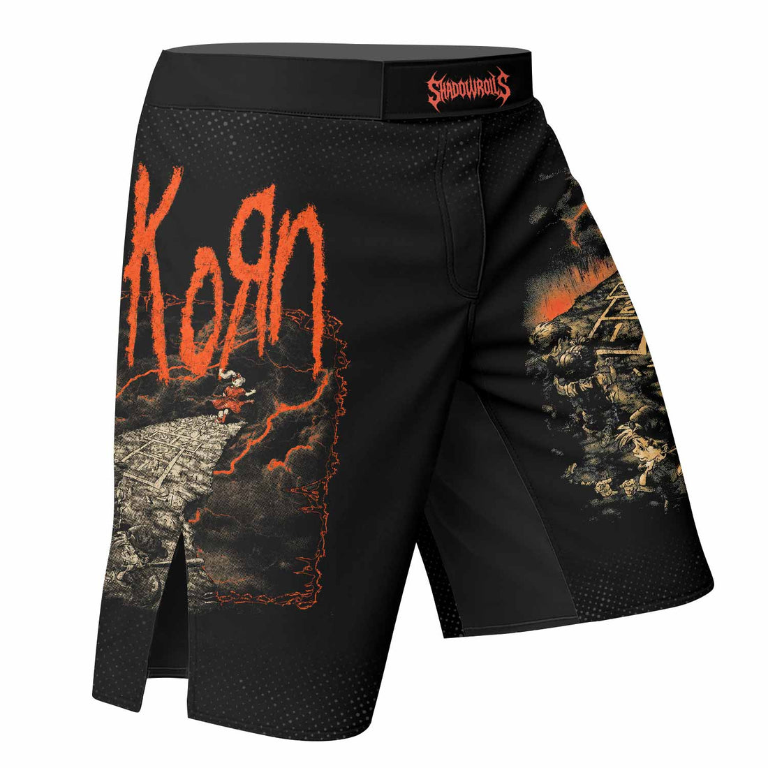 Korn Follow Cliff Fight Shorts - right side mockup