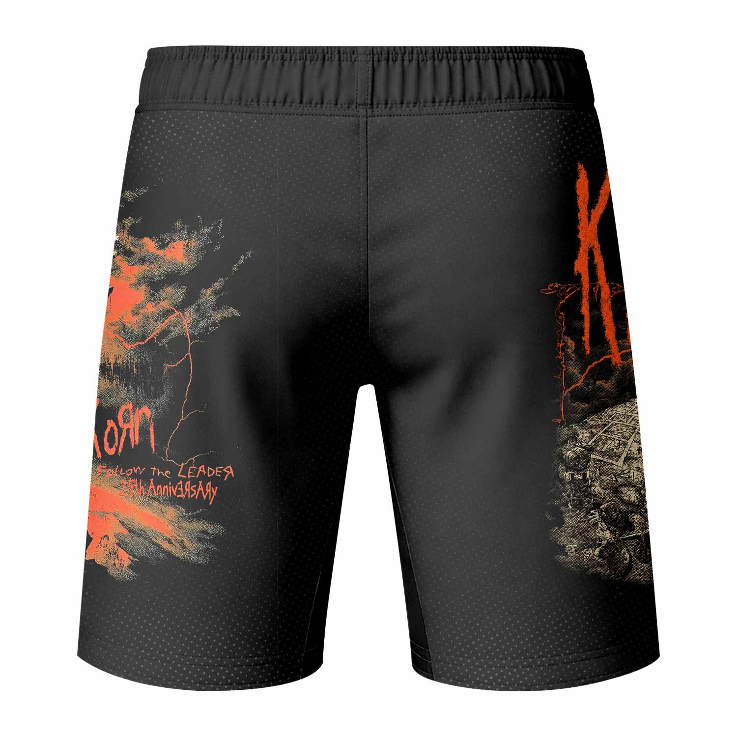 Korn Follow Cliff Fight Shorts - back view mockup