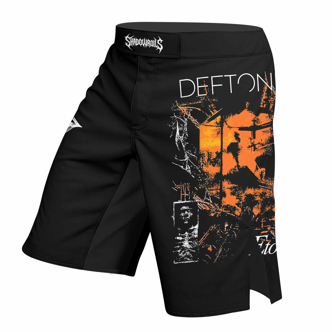 Deftones Etombed Fight Shorts - right side mockup