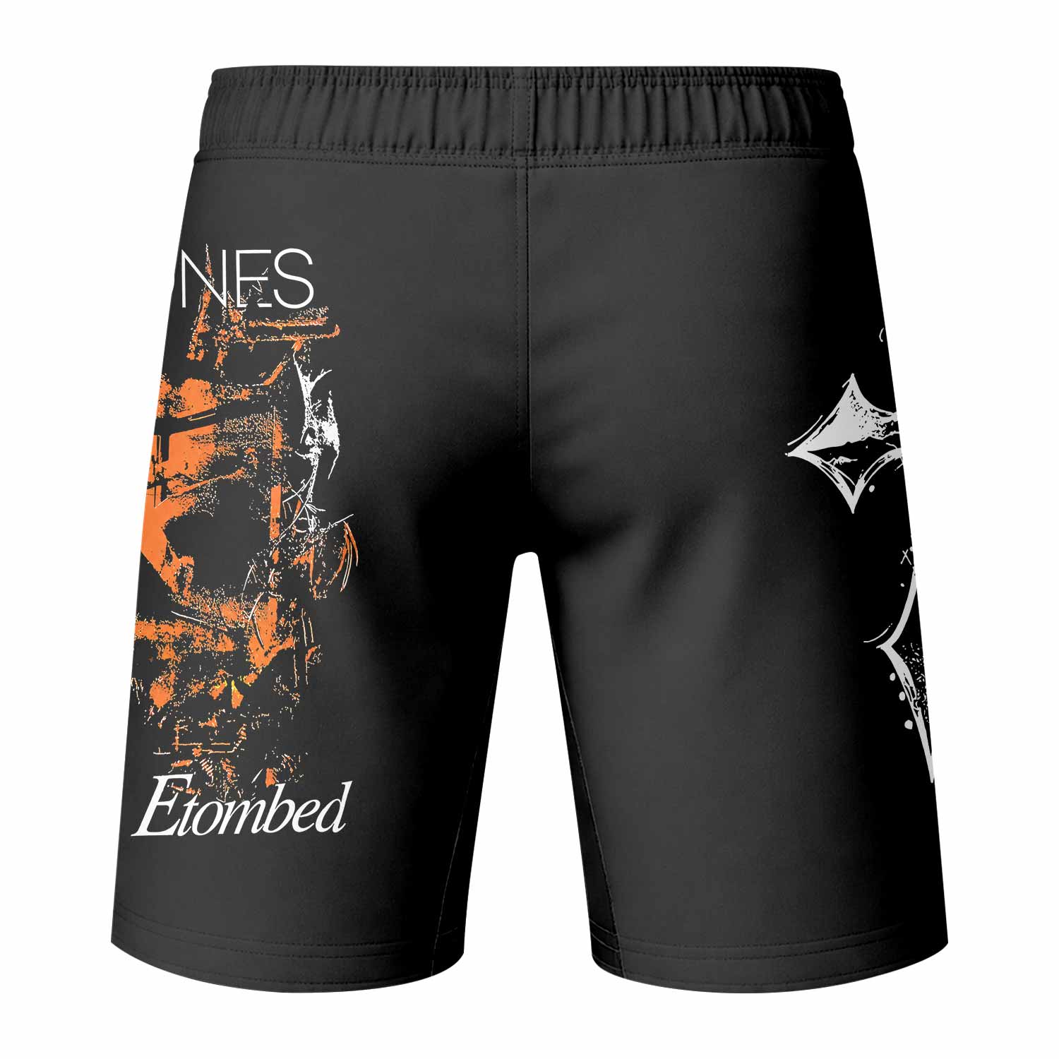 Deftones Etombed Fight Shorts - back view mockup