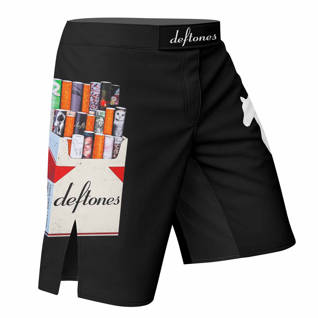 Deftones Cigarette Vintage Fight Shorts - right side mockup