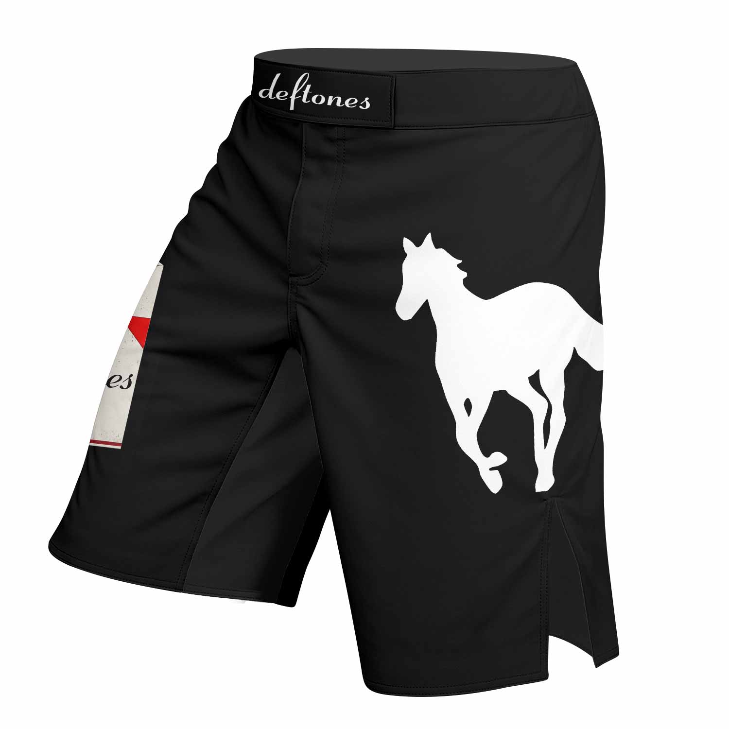 Deftones Cigarette Vintage Fight Shorts - left side mockup