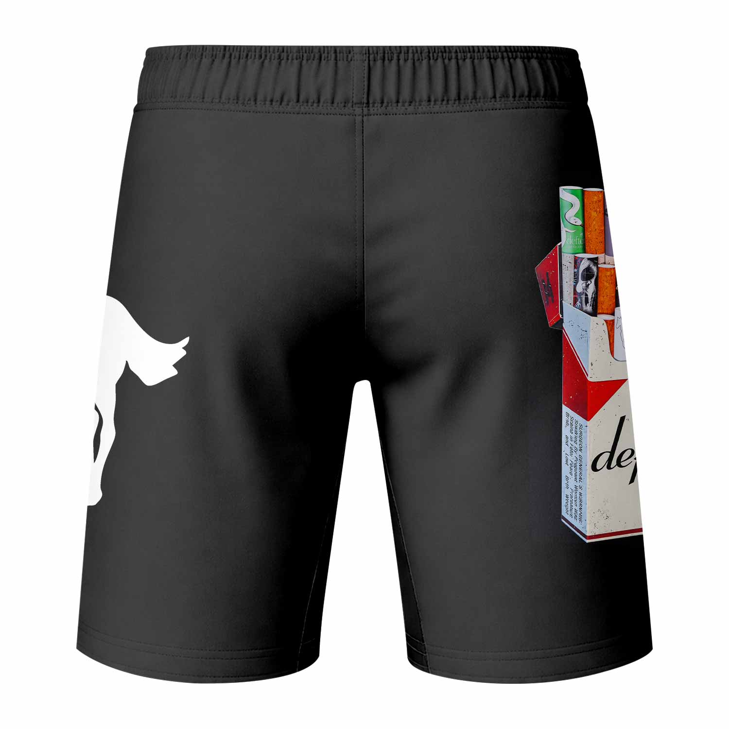 Deftones Cigarette Vintage Fight Shorts - back view mockup