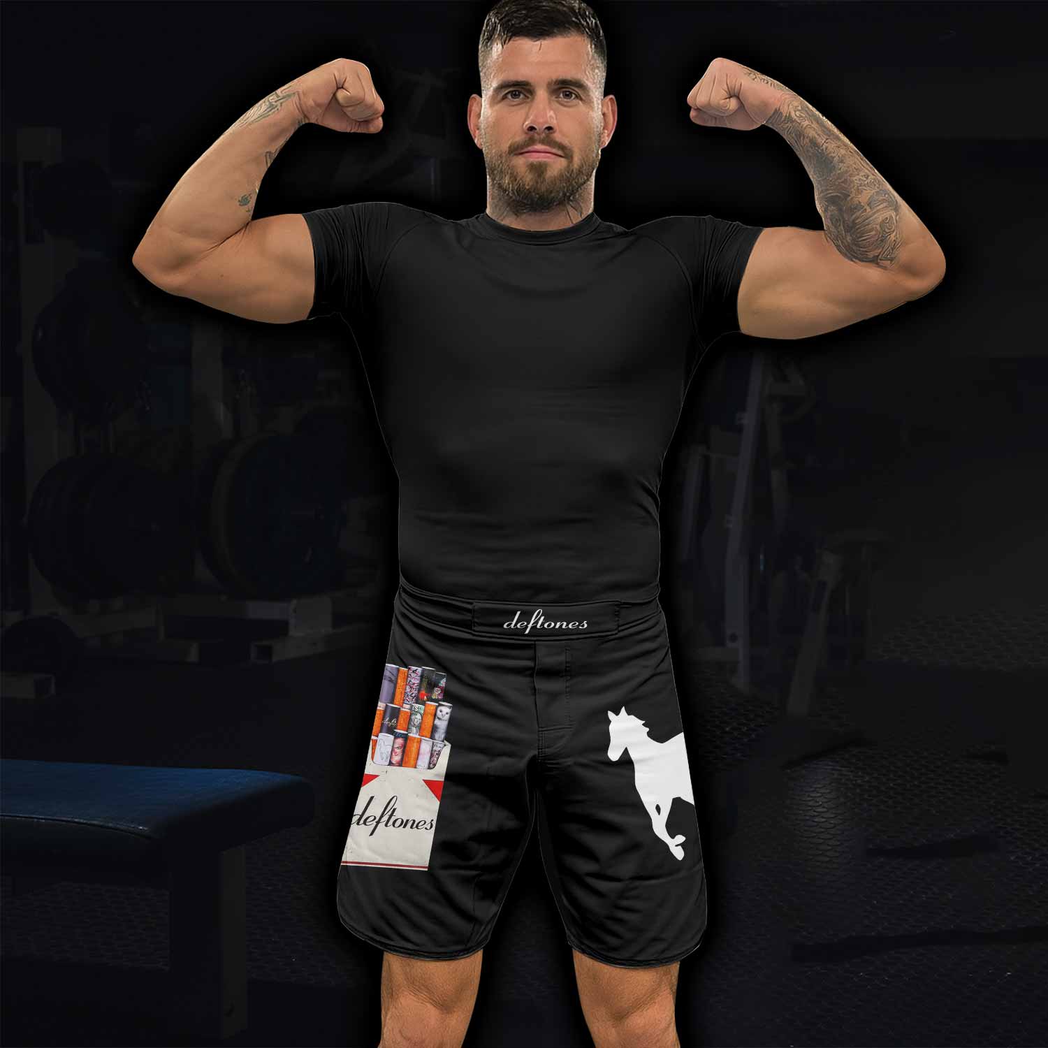 Deftones Cigarette Vintage Fight Shorts - lifestyle view