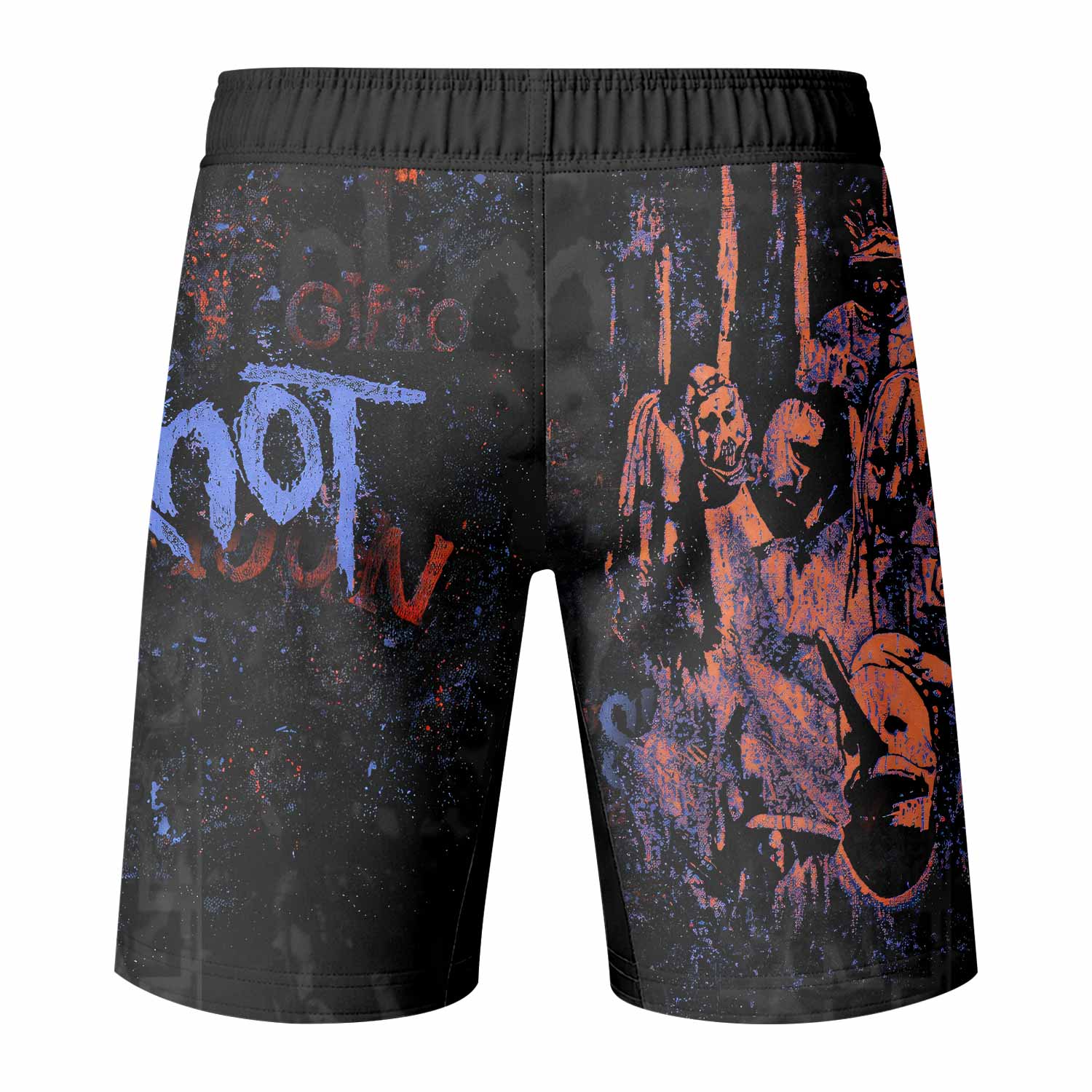 Slipknot Welcome To 1999 Fight Shorts - back view mockup