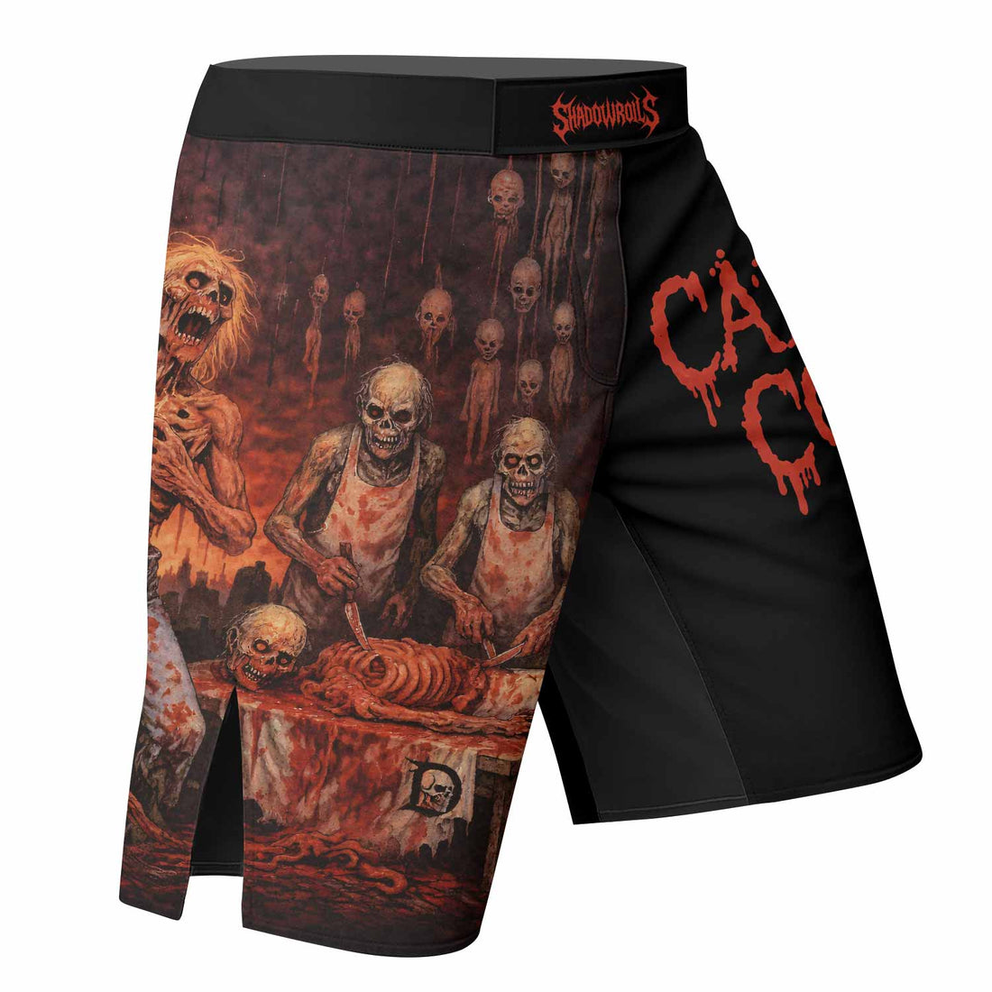 Cannibal Corpse Eaten Back to Life Fight Shorts - right side mockup