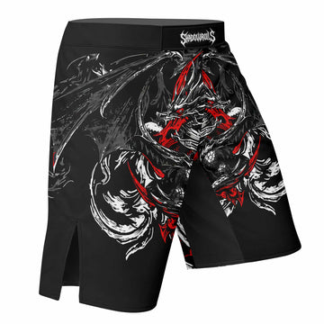 Crimson Seraphim Fight Shorts - right side mockup