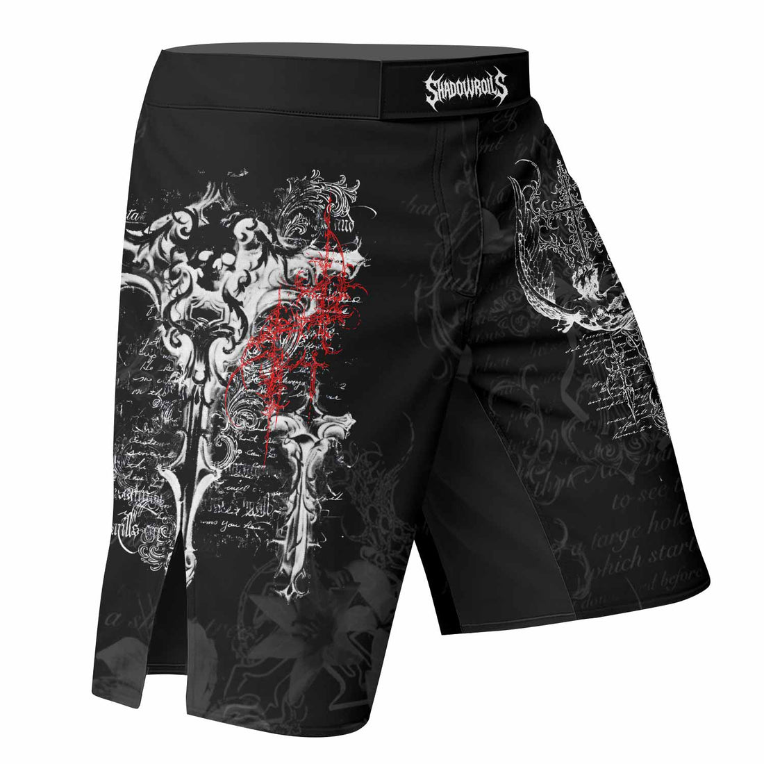Born to Die Fight Shorts - right side mockup