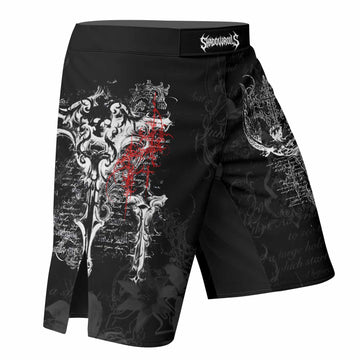 Born to Die Fight Shorts - right side mockup