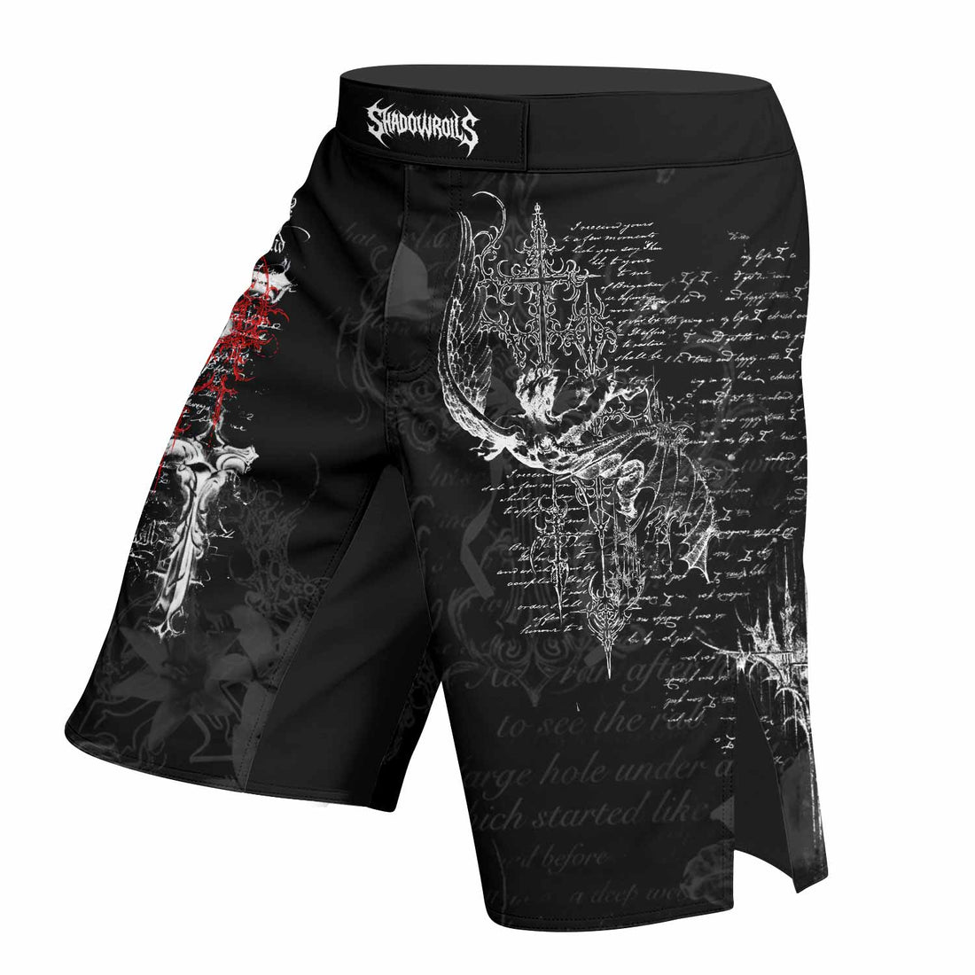 Born to Die Fight Shorts - right side mockup