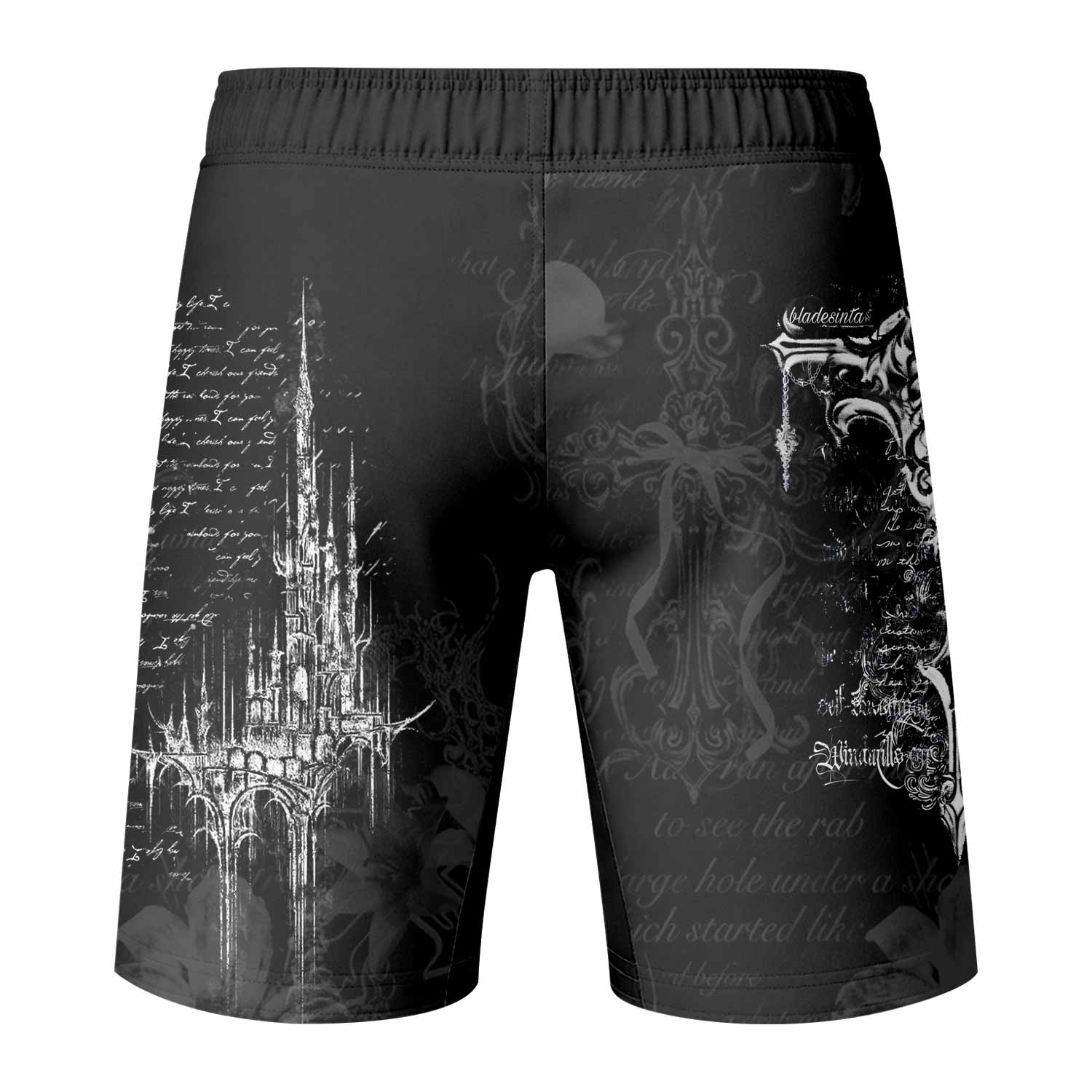 Born to Die Fight Shorts - back view mockup
