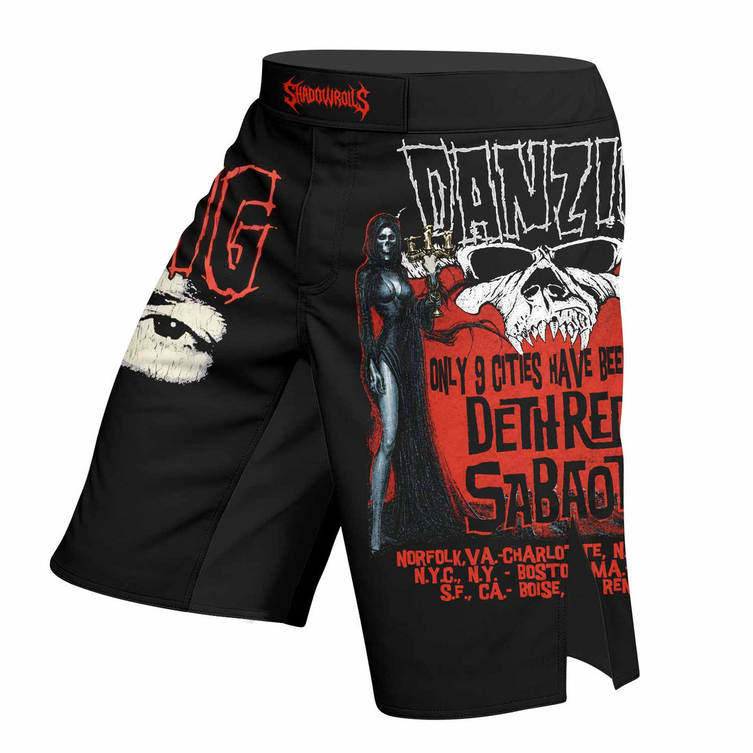 Danzig Deth Red Sabaoth Fight Shorts - right side mockup