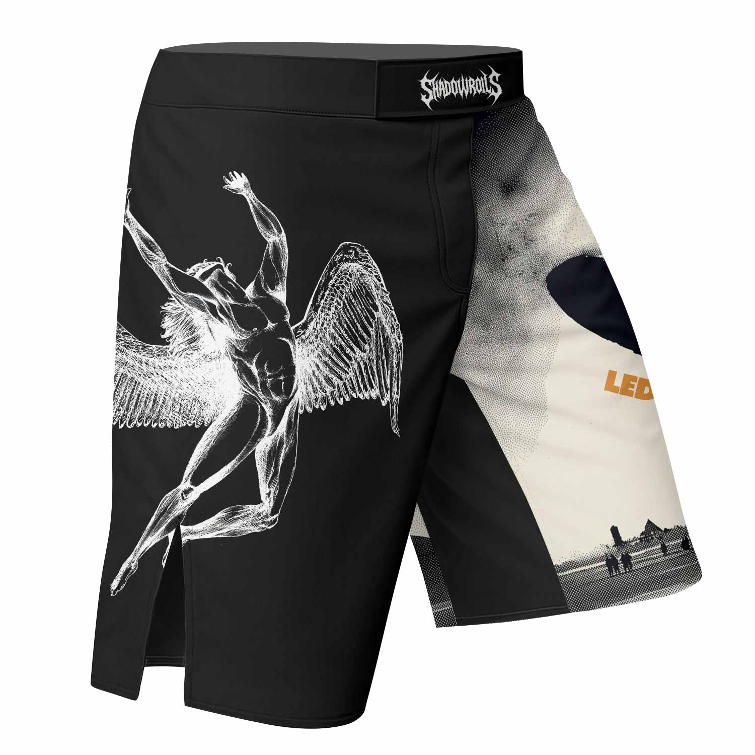 Led Zeppelin Fight Shorts - right side mockup