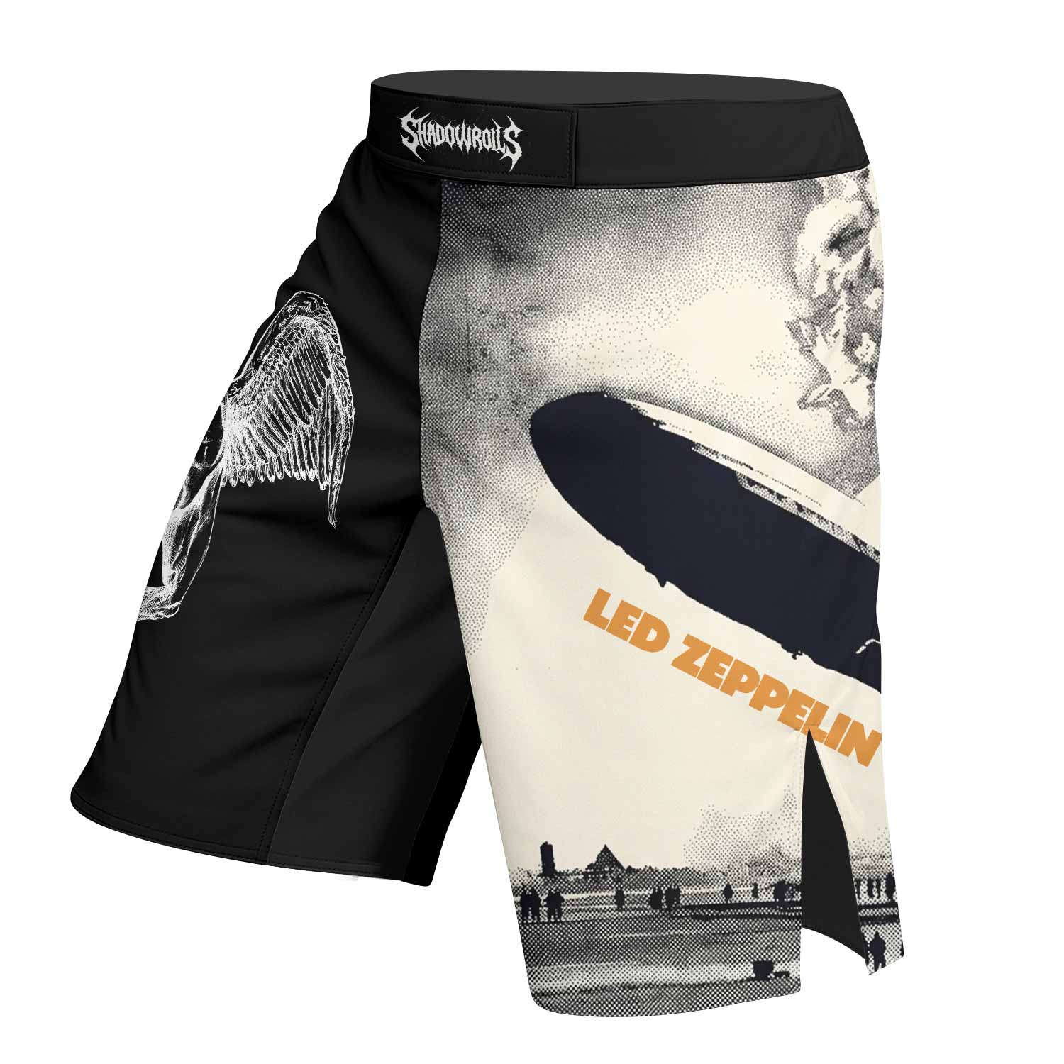 Led Zeppelin Fight Shorts - left side mockup