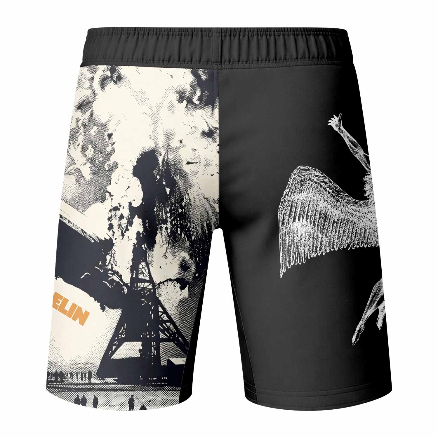 Led Zeppelin Fight Shorts - back view mockup