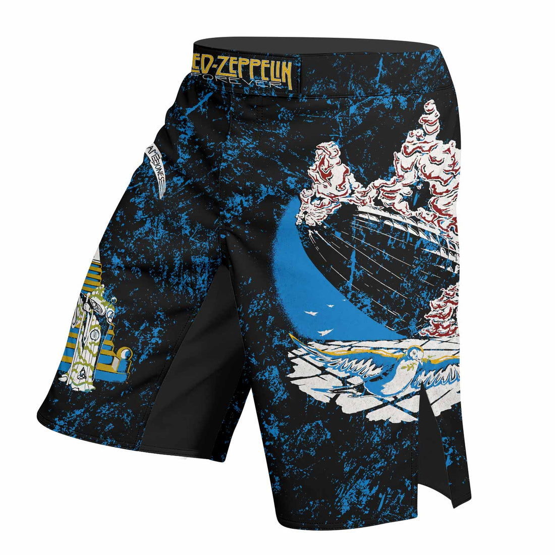 Led Zeppelin Swan Song Fight Shorts - right side mockup