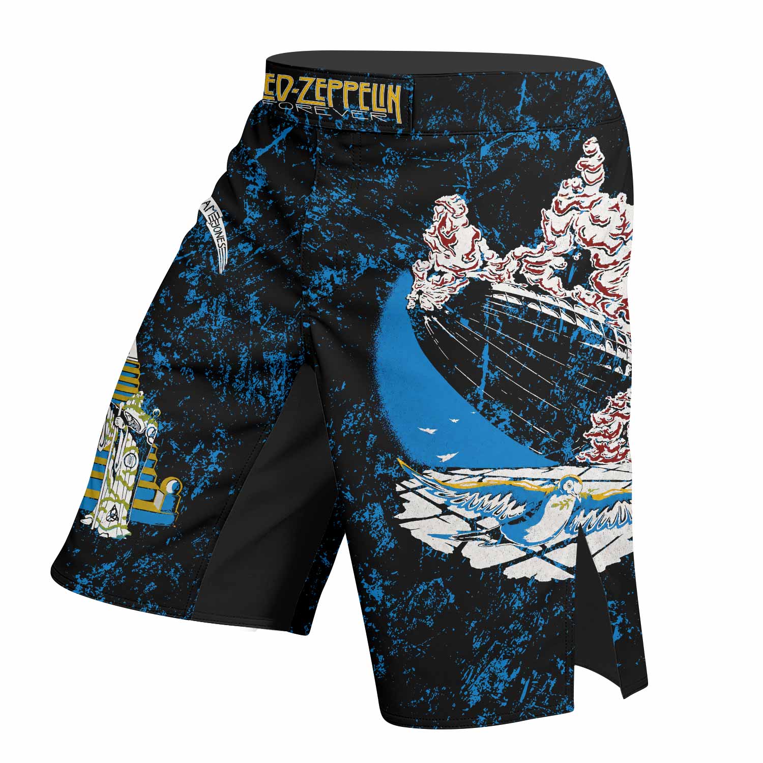 Led Zeppelin Swan Song Fight Shorts - left side mockup