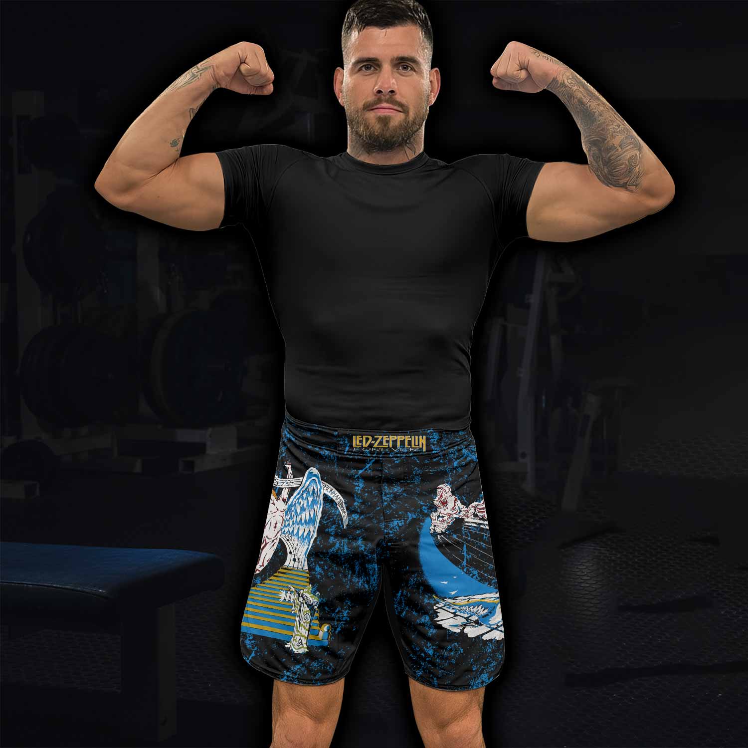 Led Zeppelin Swan Song Fight Shorts - lifestyle view
