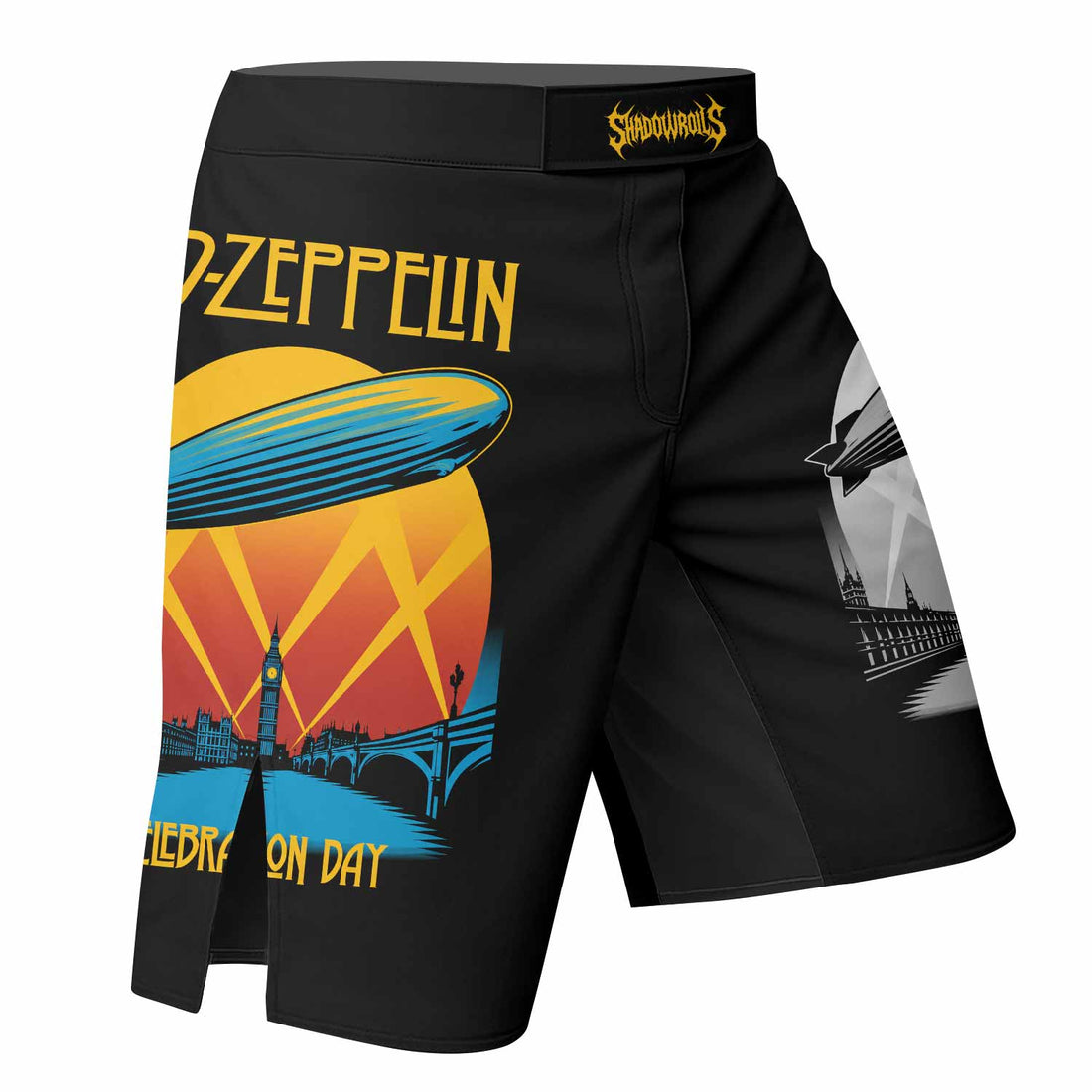 Led Zeppelin Celebration Day Fight Shorts - right side mockup