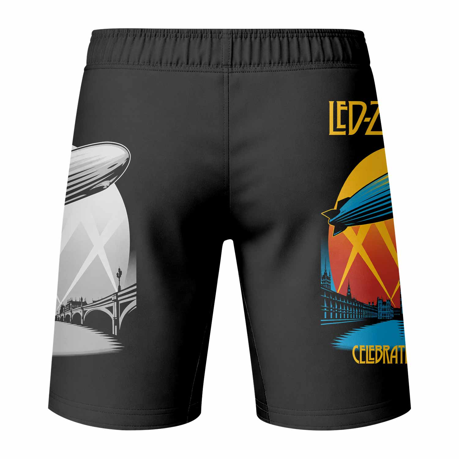 Led Zeppelin Celebration Day Fight Shorts - back view mockup