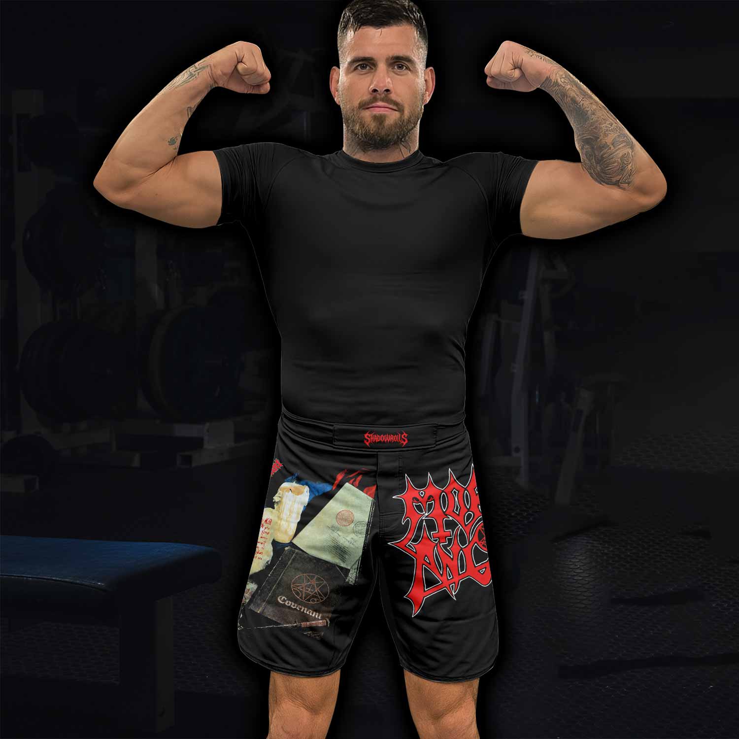 Morbid Angel Covenant Fight Shorts - lifestyle view
