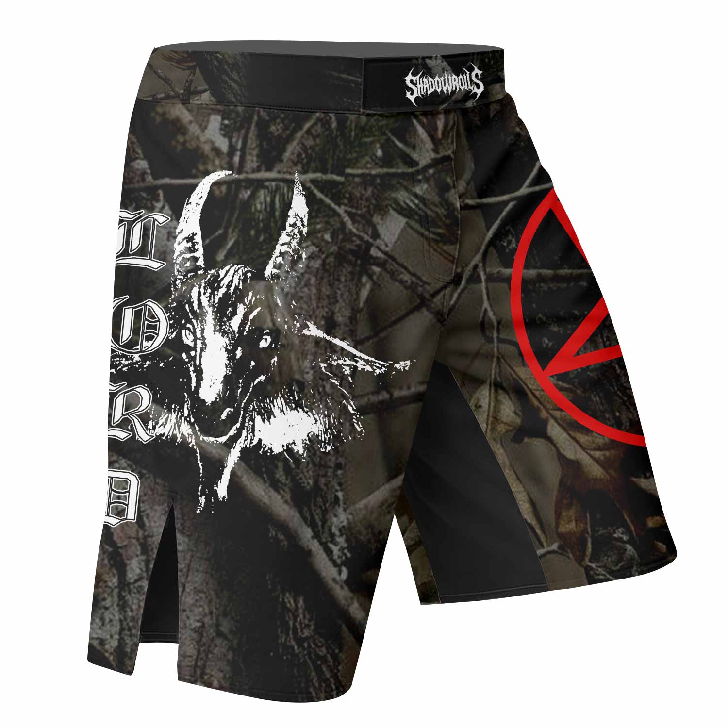 Bathory Sigil of Baphomet Fight Shorts - right side mockup