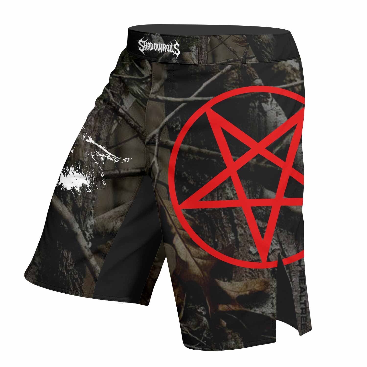 Bathory Sigil of Baphomet Fight Shorts - left side mockup