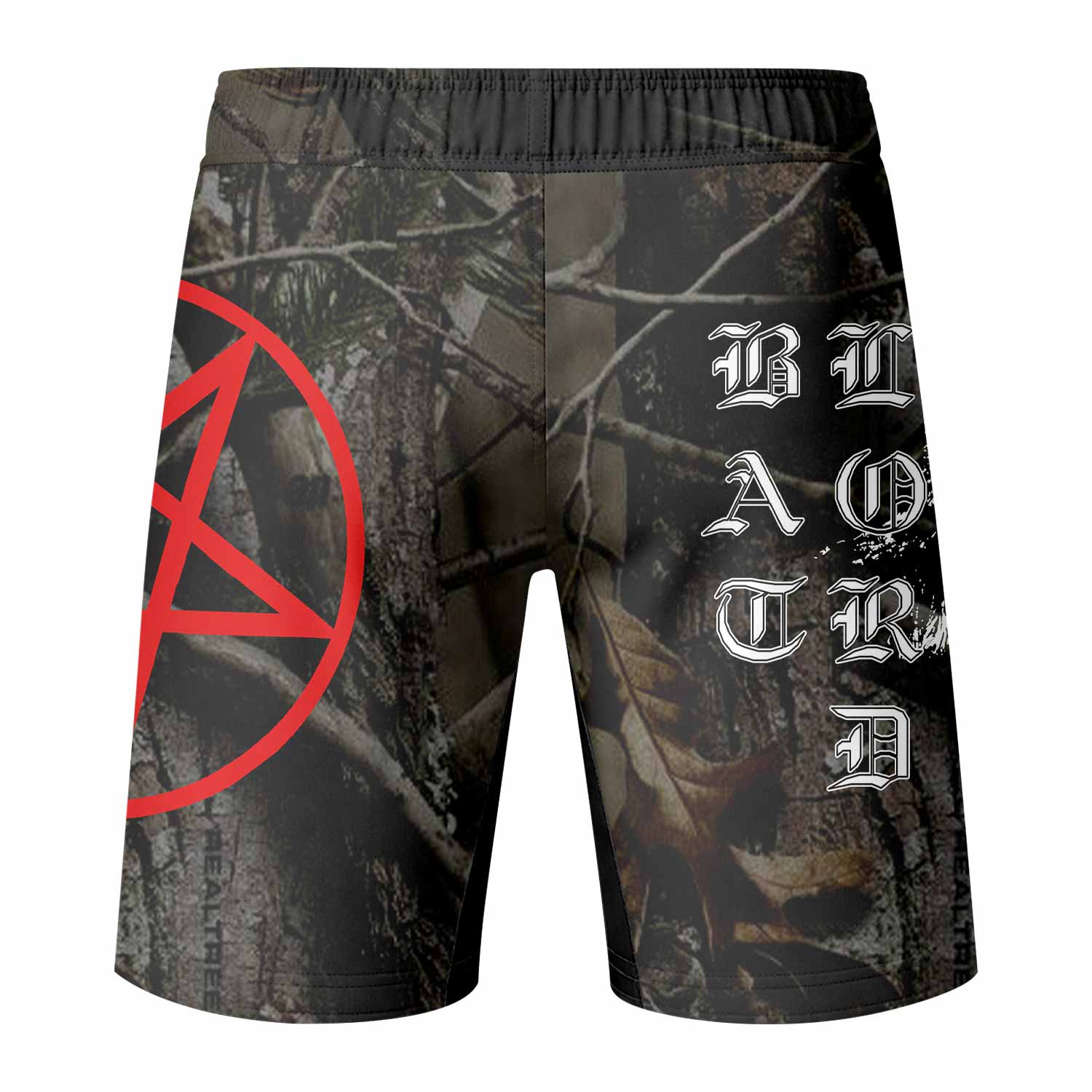 Bathory Sigil of Baphomet Fight Shorts - back view mockup