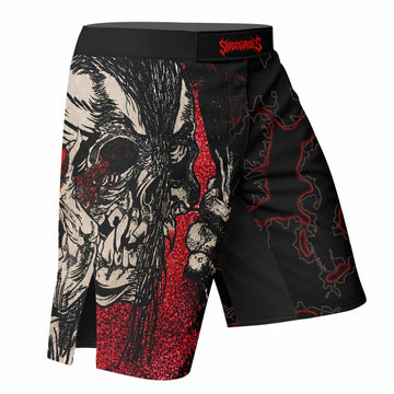 Crimson Hollow Skull Fight Shorts - right side mockup