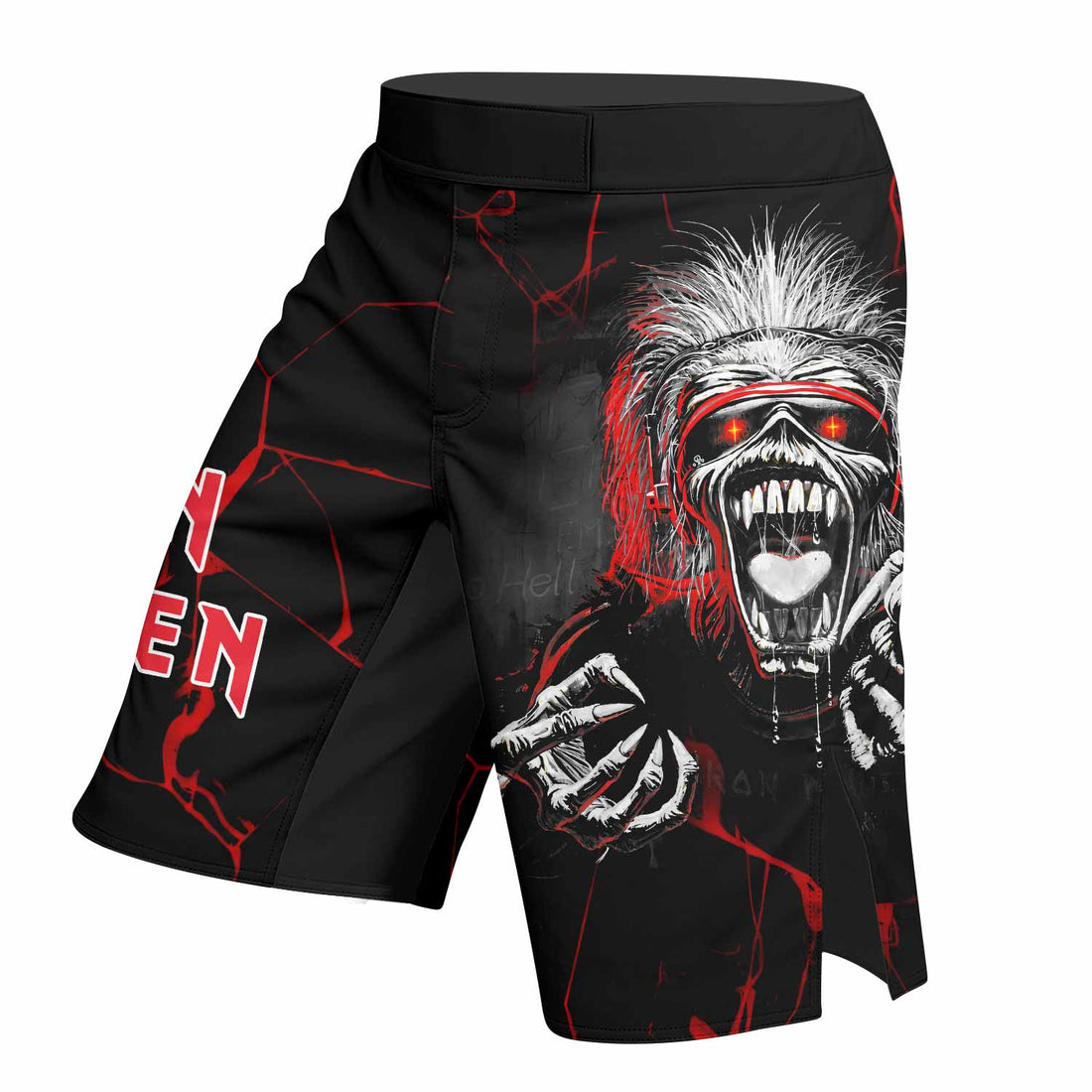 Iron Maiden A Real Dead One Fight Shorts - right side mockup