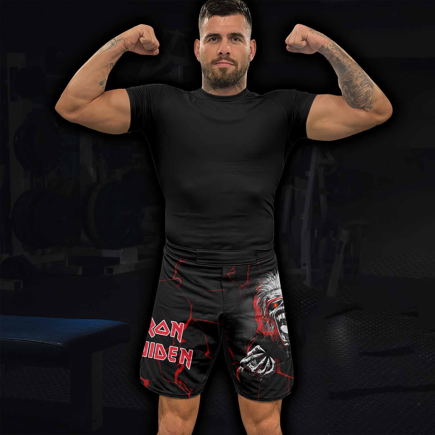 Iron Maiden A Real Dead One Fight Shorts - lifestyle view