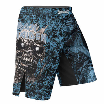 Iron Maiden Fear Reaper Eddie Fight Shorts - right side mockup