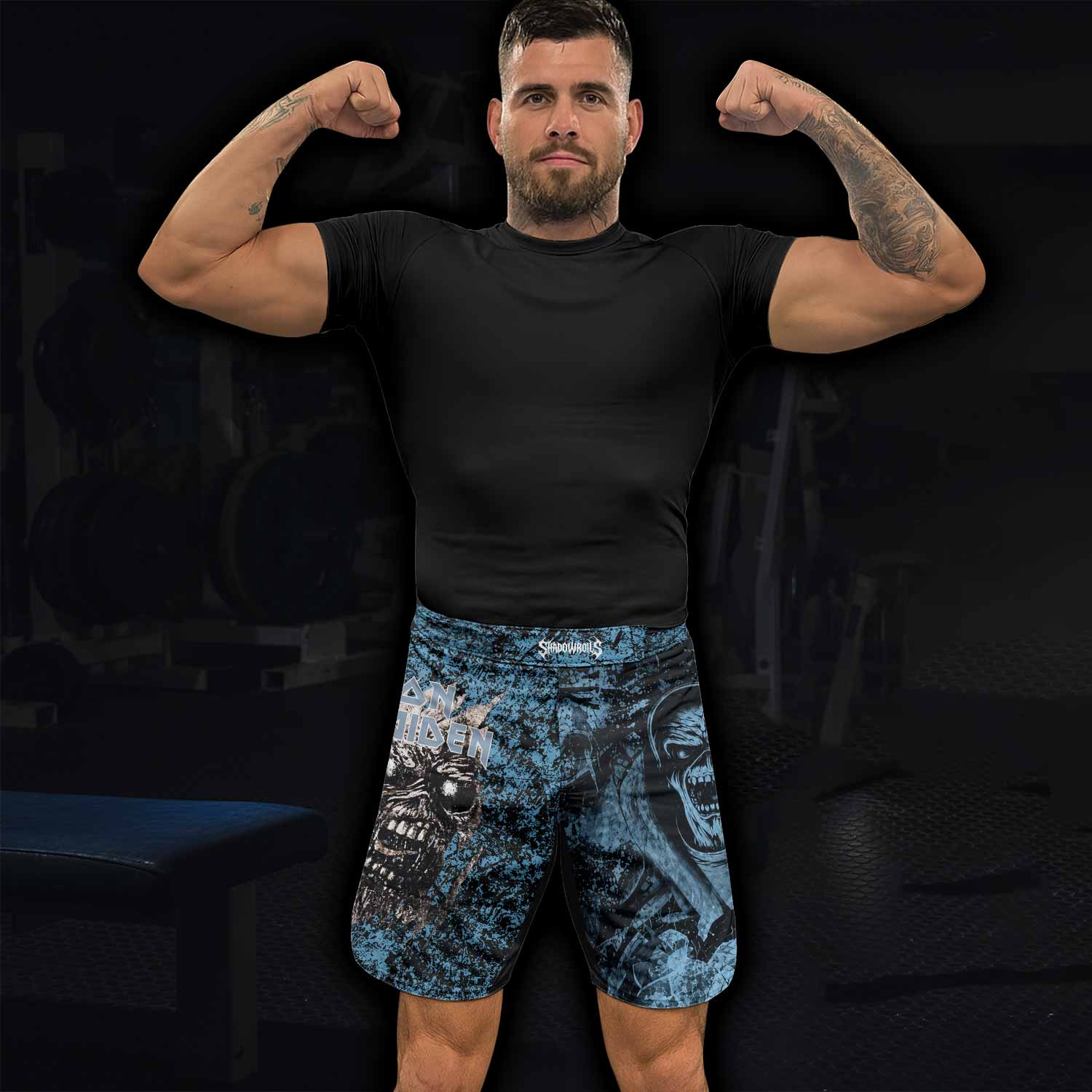 Iron Maiden Fear Reaper Eddie Fight Shorts - lifestyle view