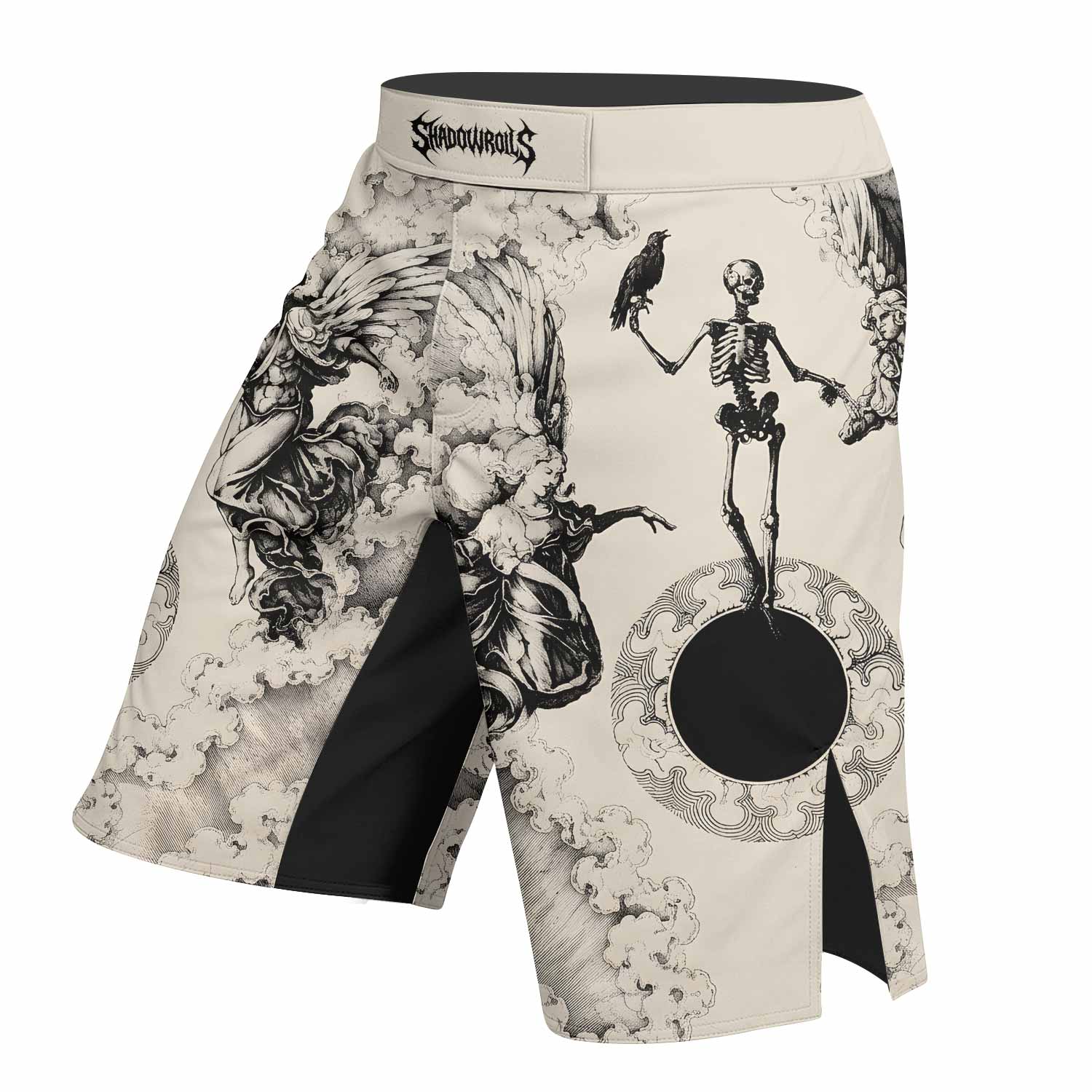 Celestial Memento Mori Fight Shorts - left side mockup