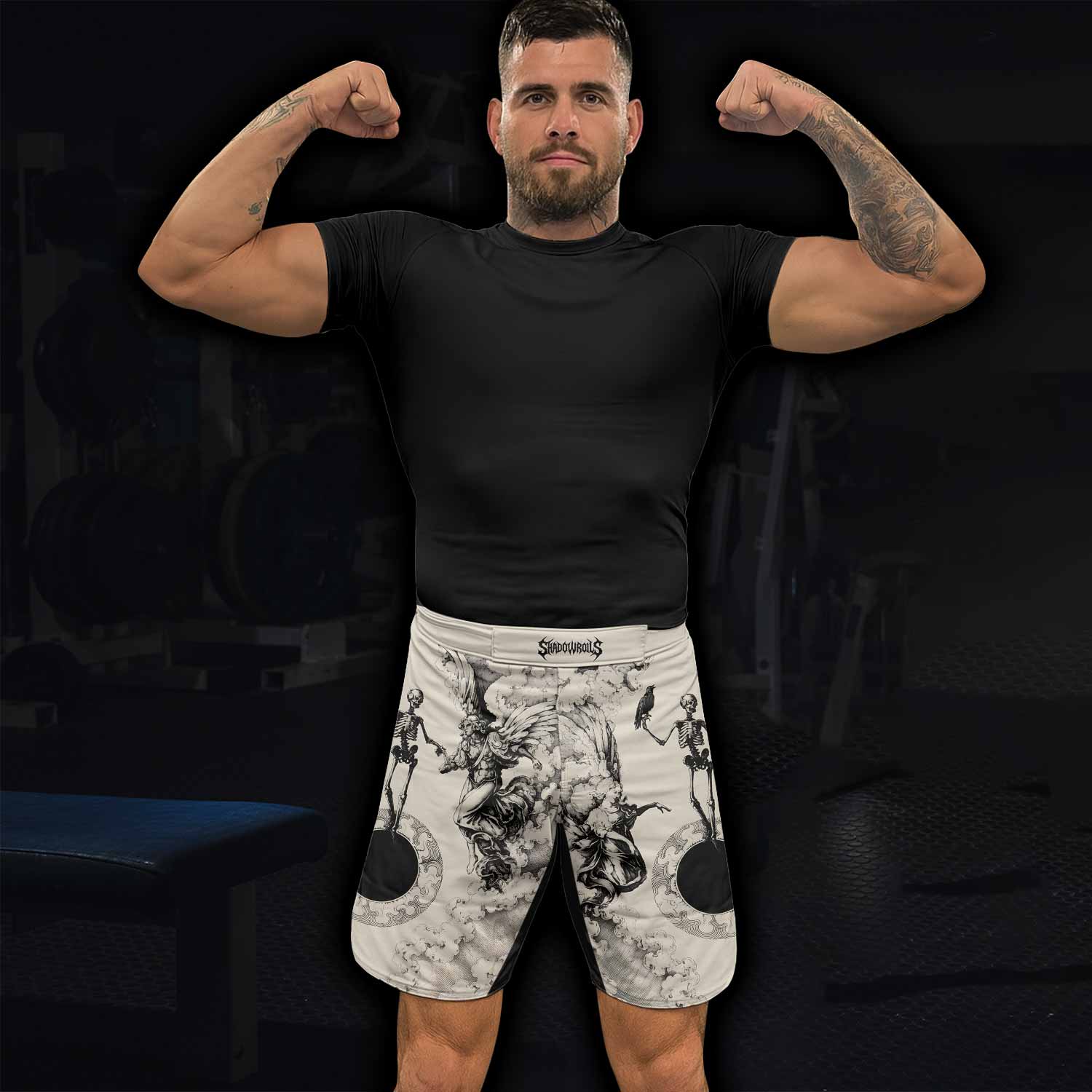 Celestial Memento Mori Fight Shorts - lifestyle view