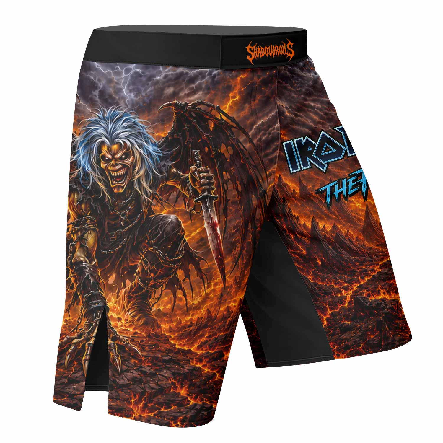Iron Maiden The Fallen Angel Eddie Fight Shorts - right side mockup
