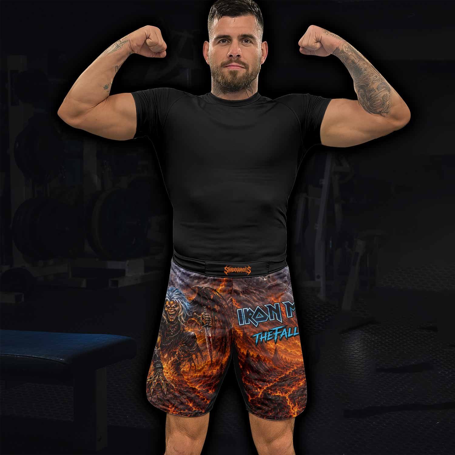 Iron Maiden The Fallen Angel Eddie Fight Shorts - lifestyle view