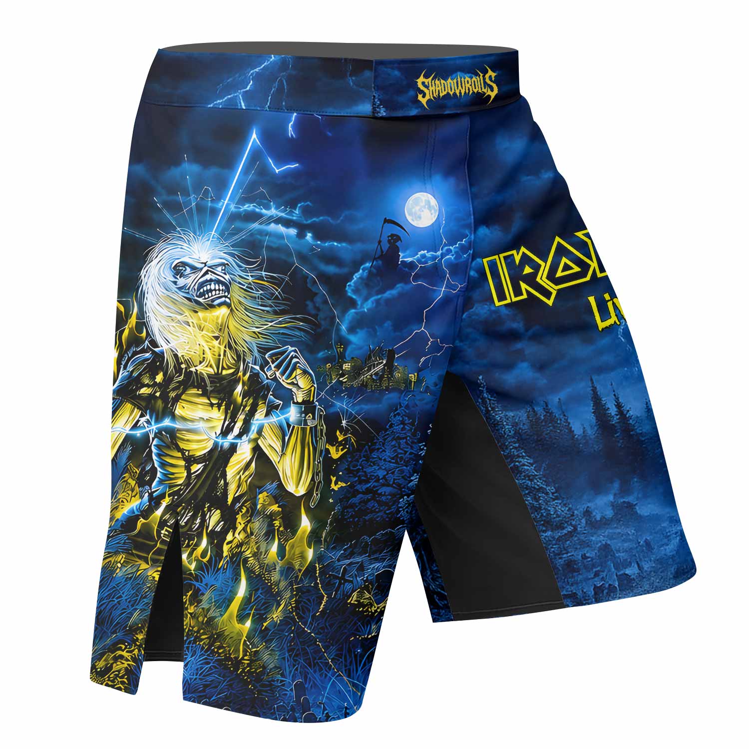 Iron Maiden Live After Death Eddie Fight Shorts - right side mockup