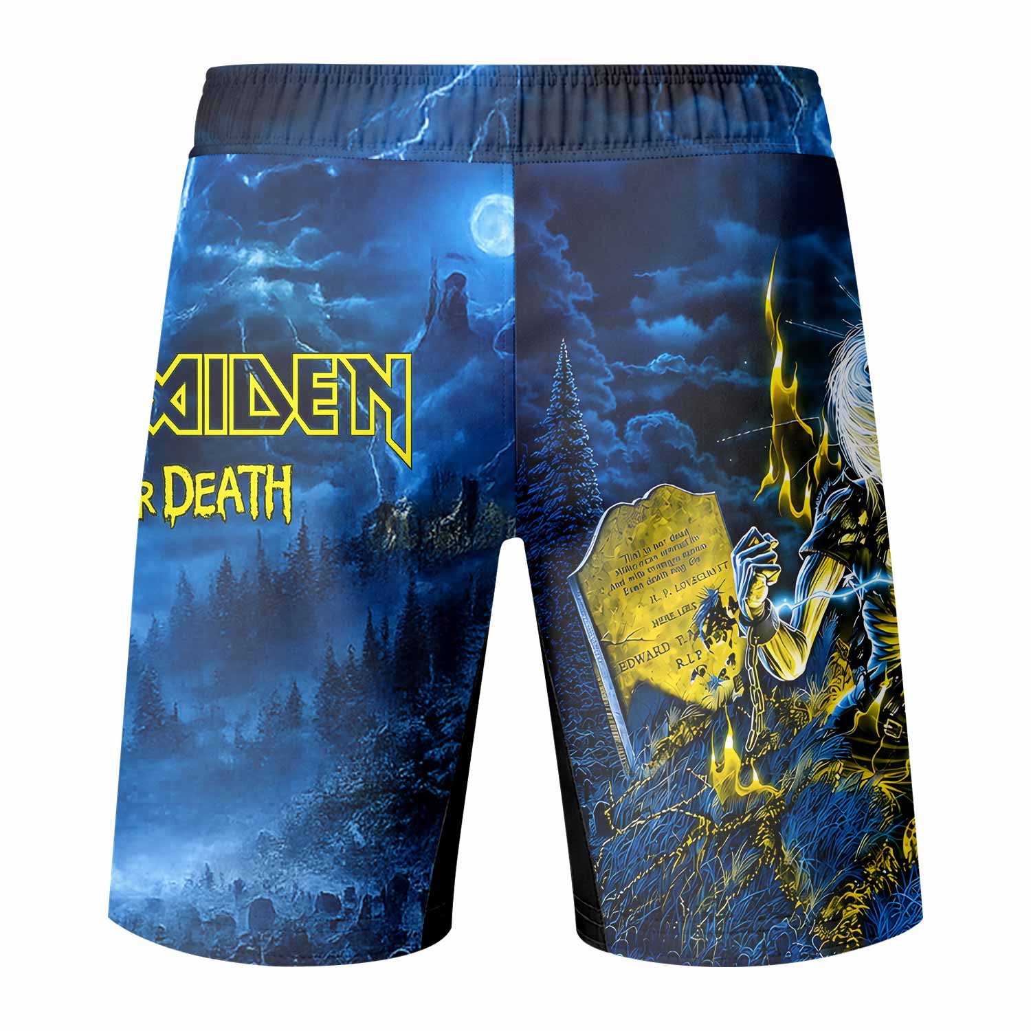 Iron Maiden Live After Death Eddie Fight Shorts - back view mockup