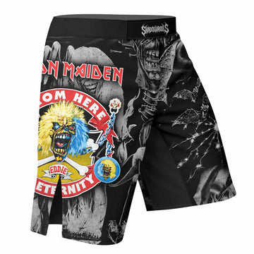 Iron Maiden From Here to Eternity Eddie Fight Shorts - right side mockup