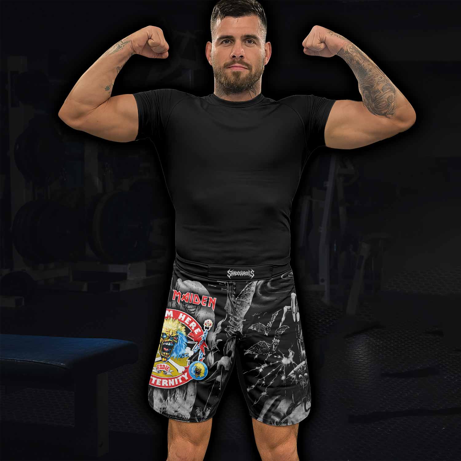 Iron Maiden From Here to Eternity Eddie Fight Shorts - lifestyle view