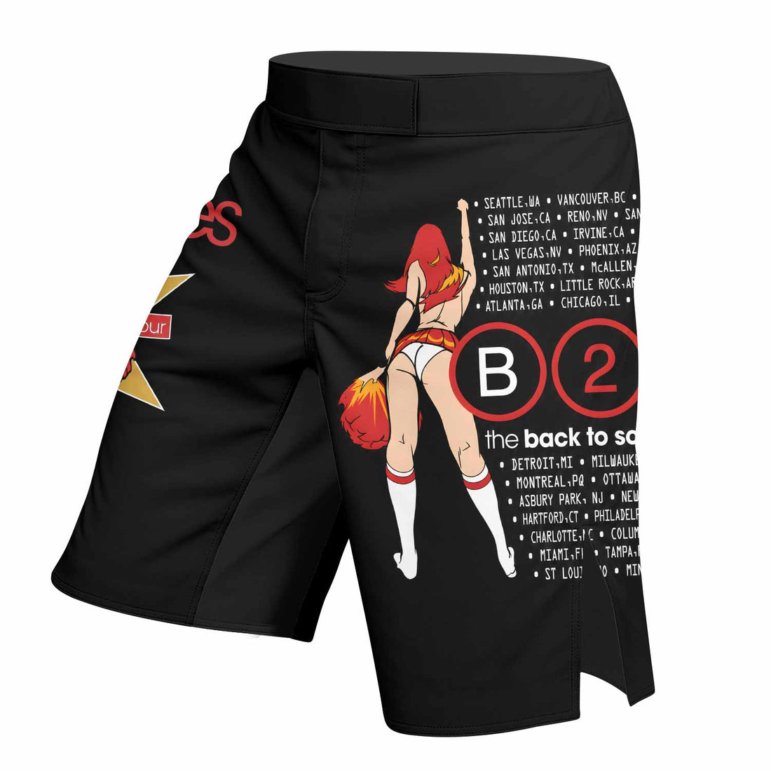 Deftones Back to School Tour Fight Shorts - right side mockup
