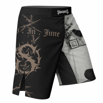 Death in June Ritual Raven Fight Shorts - right side mockup