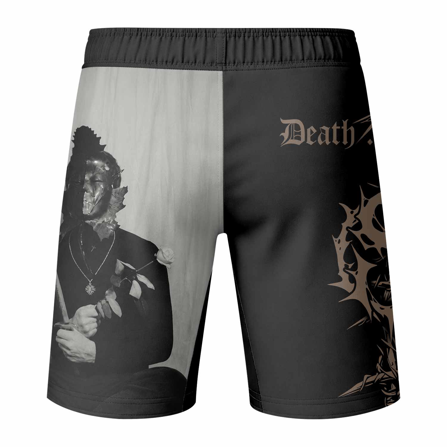 Death in June Ritual Raven Fight Shorts - back view mockup