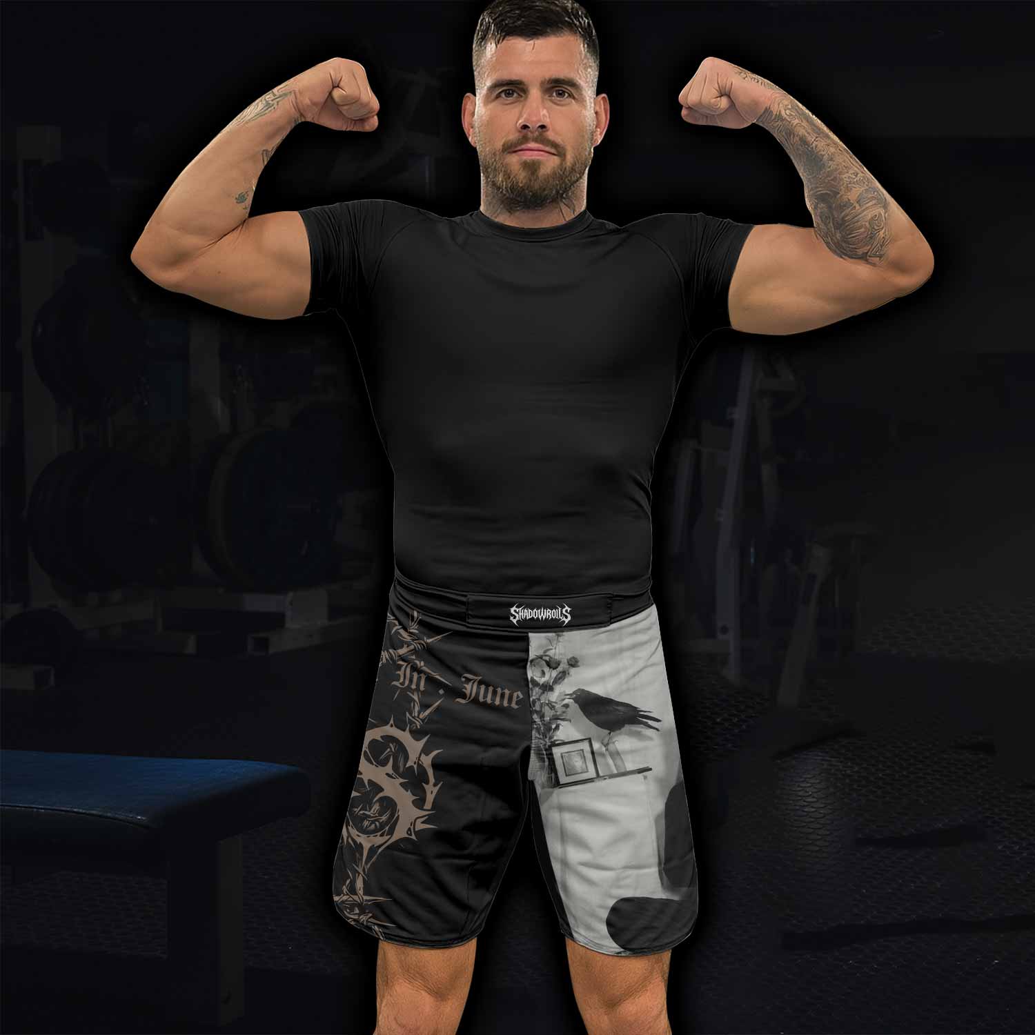 Death in June Ritual Raven Fight Shorts - lifestyle view