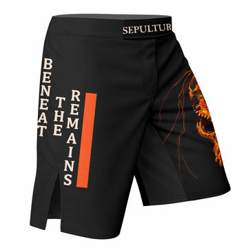 Beneath the Remains Sepultura Fight Shorts - right side mockup
