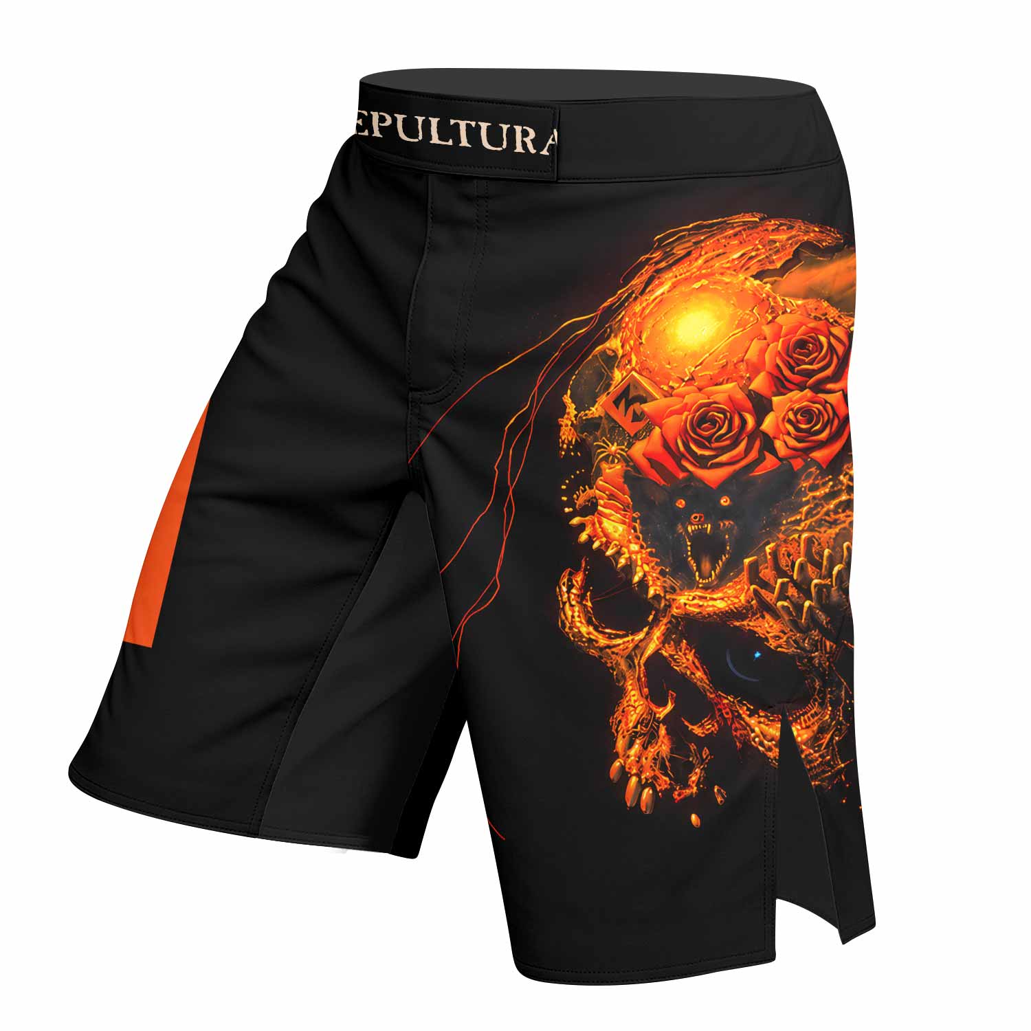 Beneath the Remains Sepultura Fight Shorts - left side mockup