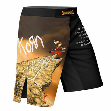 Korn Follow the Leader Hopscotch Fight Shorts - right side mockup