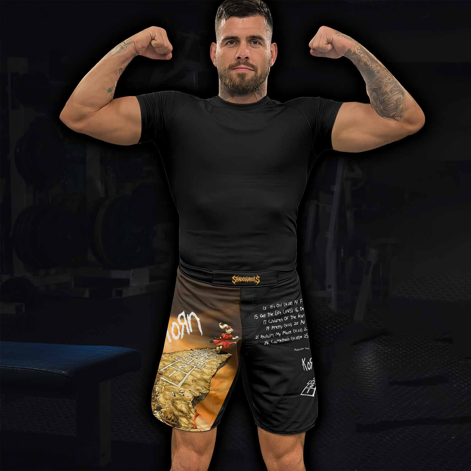 Korn Follow the Leader Hopscotch Fight Shorts - lifestyle view