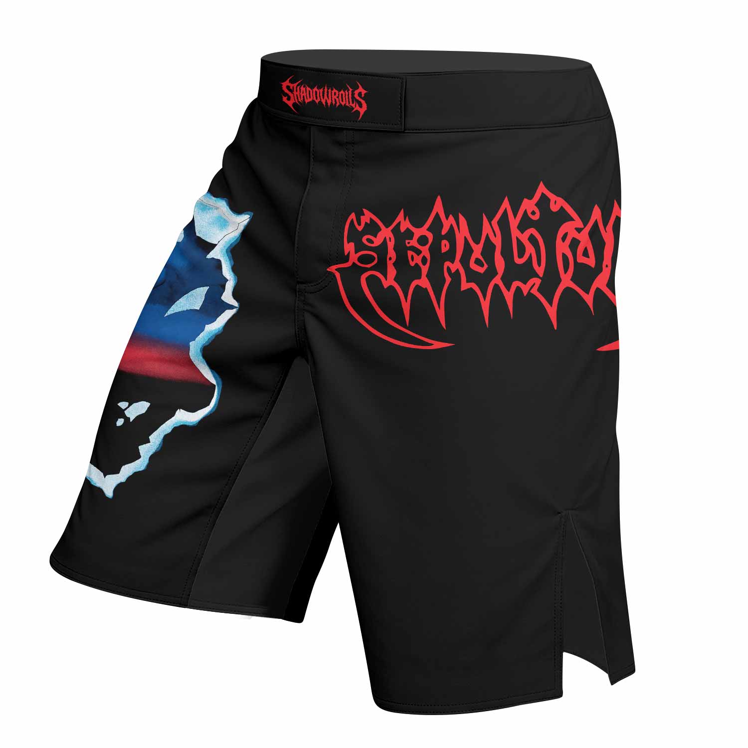 Sepultura Schizophrenia Fight Shorts - left side mockup